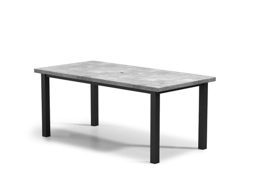 Homecrest Concrete 42" x 84" Rectangular Balcony Table, post base, studio view
