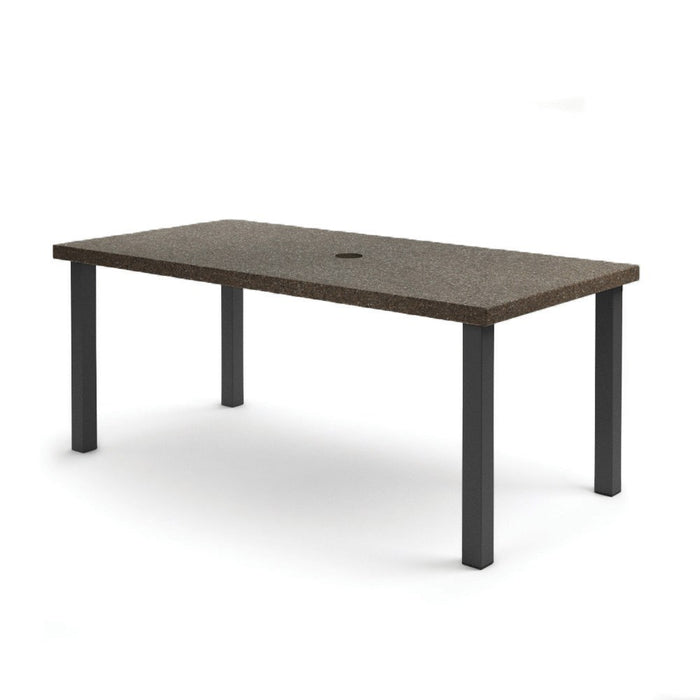 Homecrest Stonegate 42" x 84" Rectangular Balcony Table, post base, studio view