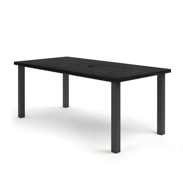 Homecrest Timber 42" x 84" Rectangular Balcony Table, post base, studio view