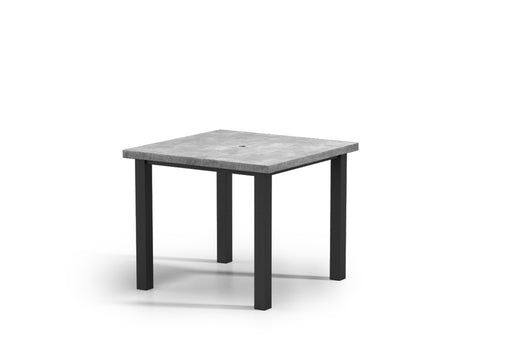 Homecrest Concrete 42" Square Balcony Table, post base, studio view