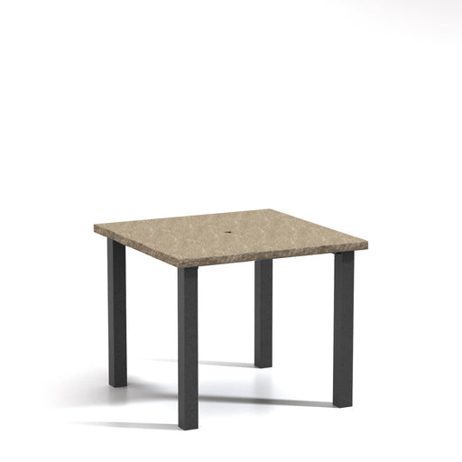 Homecrest Slate 42" Square Balcony Table, post base, studio view