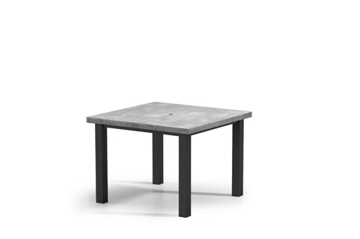 Homecrest Concrete 42" Square Dining Table, post base, studio view