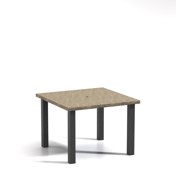 Homecrest Slate 42" Square Dining Table, post base, studio view