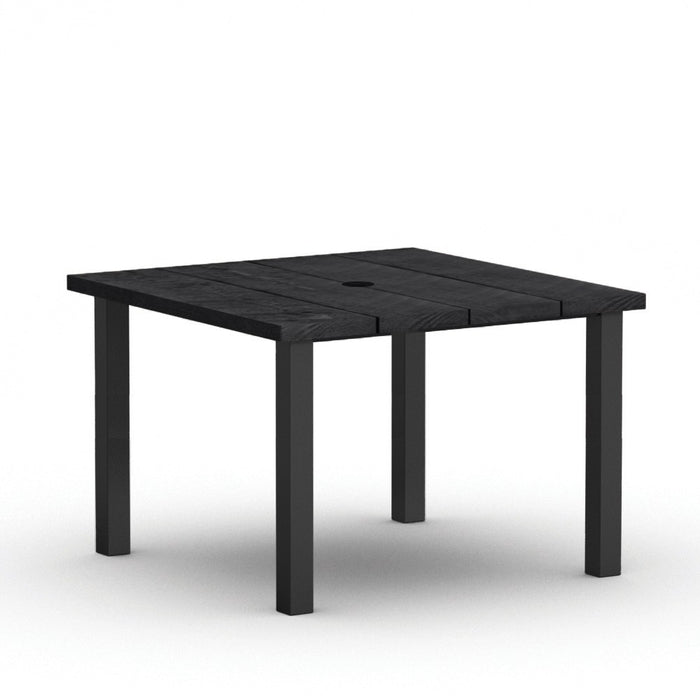 Homecrest Timber 48" Square Balcony Table, post base, studio view