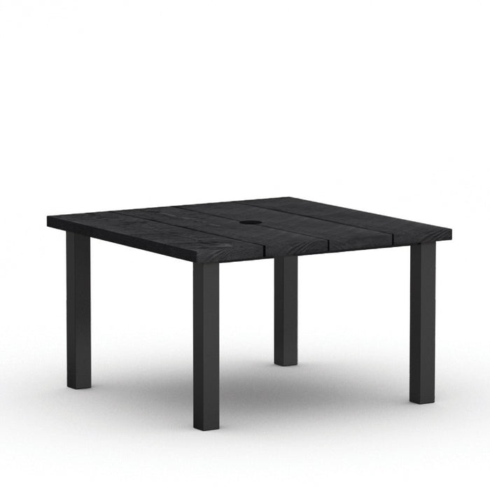 Homecrest Timber 48" Square Dining Table, post base, studio view