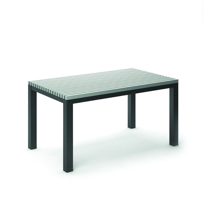Homecrest Eden 35.5" x 60" Rectangular Dining Table, post base, studio view
