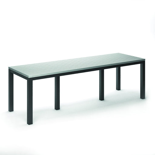 Homecrest Eden 35.5" x 110" Rectangular Balcony Table, post base, studio view