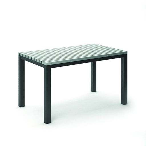 Homecrest Eden 35.5" x 60" Rectangular Balcony Table, post base, studio view