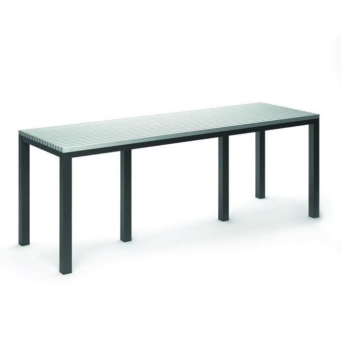 Homecrest Eden 35.5" x 110" Rectangular Bar Table, post base, studio view