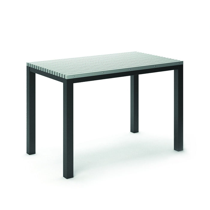 Homecrest Eden 35.5" x 60" Rectangular Bar Table, post base, studio view