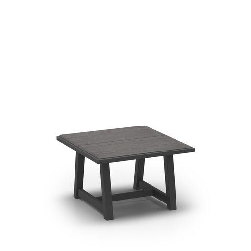 Homecrest Medley 25" Square Side Table, trestle base, studio view