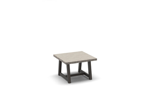 Homecrest Shadow Rock 24" Square Side Table, trestle base, studio view