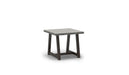 Homecrest Shadow Rock 24" Square End Table, trestle base, studio view