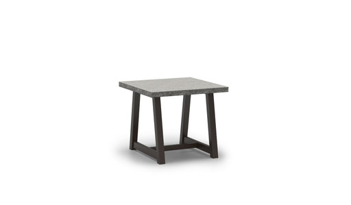 Homecrest Shadow Rock 24" Square End Table, trestle base, studio view