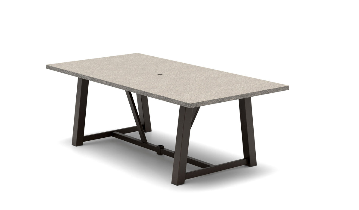 Homecrest Shadow Rock 42" x 82" Rectangular Dining Table, trestle base, studio view