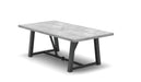 Homecrest Concrete 42" x 84" Rectangular Dining Table, trestle base, studio view