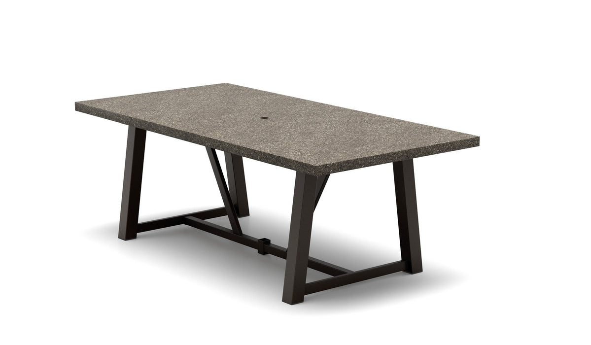 Homecrest Stonegate 42" x 84" Rectangular Dining Table, trestle base, studio view