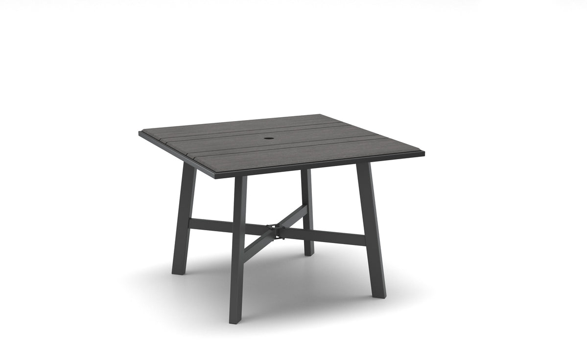 Homecrest Medley 42" Square Dining Table, trestle base, studio view