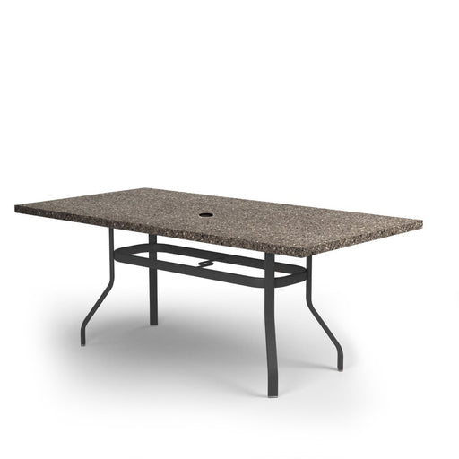 Homecrest Stonegate 42" x 62" Rectangular Balcony Table, universal base, studio view
