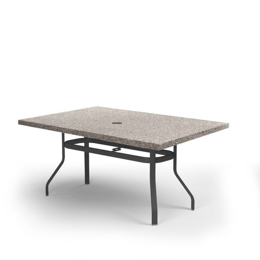 Homecrest Shadow Rock 42" x 62" Rectangular Balcony Table, universal base, studio view