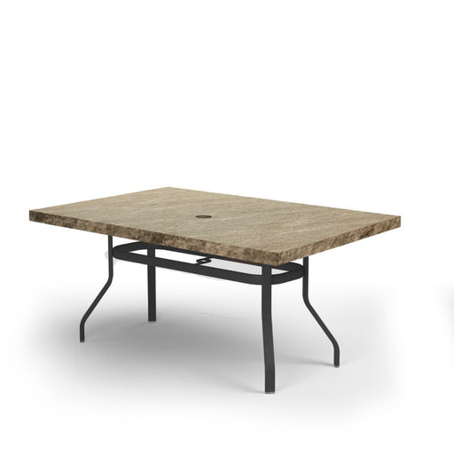 Homecrest Slate 42" x 62" Rectangular Balcony Table, universal base, studio view