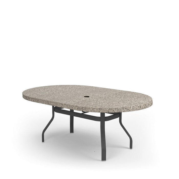 Homecrest Shadow Rock 42" x 72" Oval Dining Table, universal base, studio view