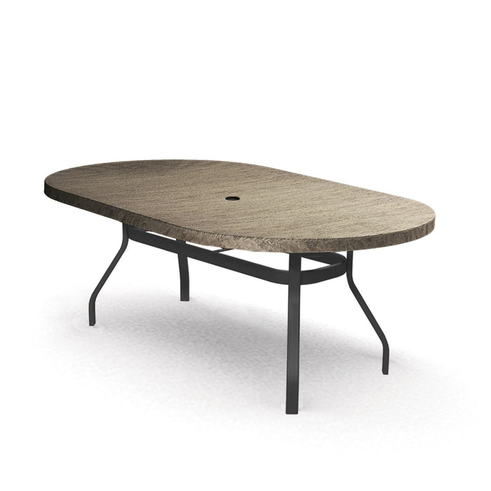 Homecrest Slate 42" x 72" Oval Dining Table, universal base, studio view