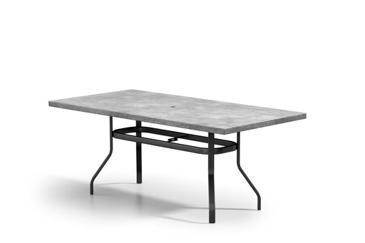 Homecrest Concrete 42" x 84" Rectangular Balcony Table, universal base, studio view
