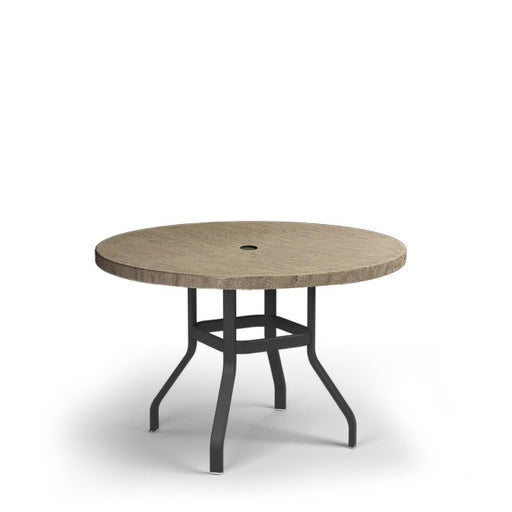 Homecrest Slate 42" Round Balcony Table, universal base, studio view