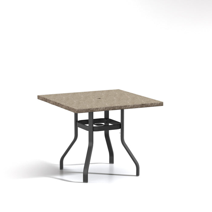 Homecrest Slate 42" Square Balcony Table, universal base, studio view