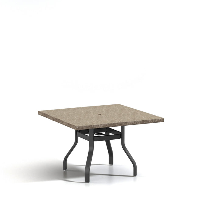 Homecrest Slate 42" Square Dining Table, universal base, studio view