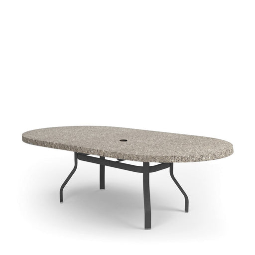 Homecrest Shadow Rock 44" x 84" Oval Dining Table, universal base, studio view