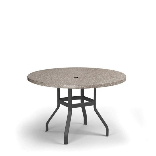 Homecrest Shadow Rock 48" Round Balcony Table, universal base, studio view