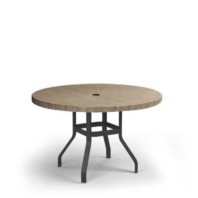 Homecrest Slate 48" Round Balcony Table, universal base, studio view