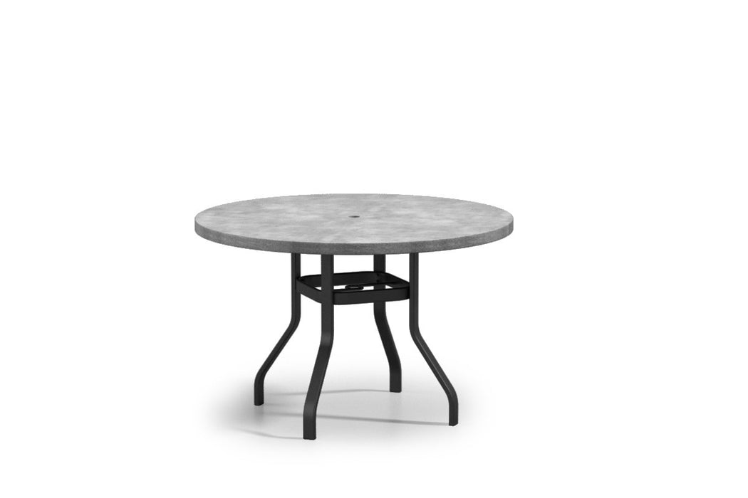 Homecrest Concrete 54" Round Balcony Table, universal base, studio view