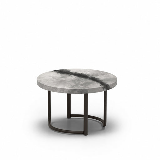 Homecrest Artworks 24" Round Side Table, tubular base, studio view