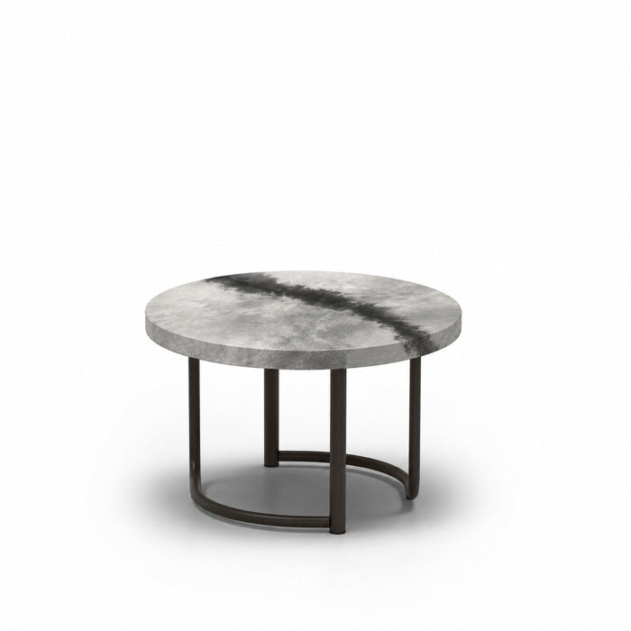 Homecrest Artworks 24" Round Side Table, tubular base, studio view
