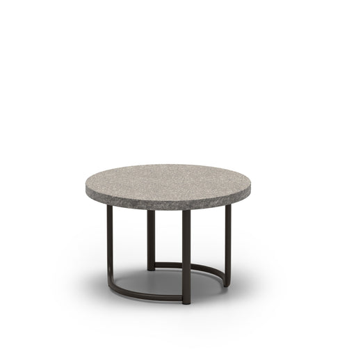 Homecrest Shadow Rock 24" Round Side Table, tubular base, studio view