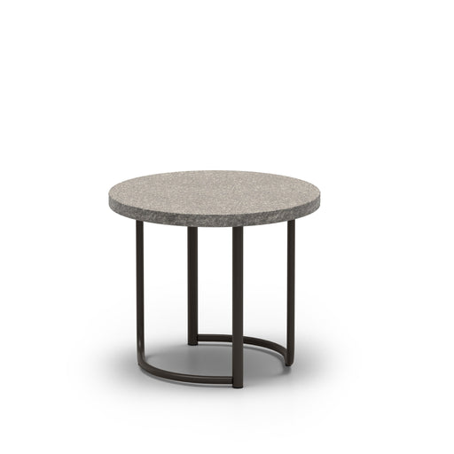 Homecrest Shadow Rock 24" Round End Table, tubular base, studio view