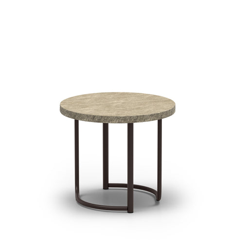 Homecrest Slate 24" Round End Table, tubular base, studio view