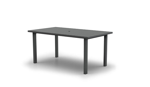 Homecrest Latitude 42" x 74" Rectangular Balcony Table, post base, studio view