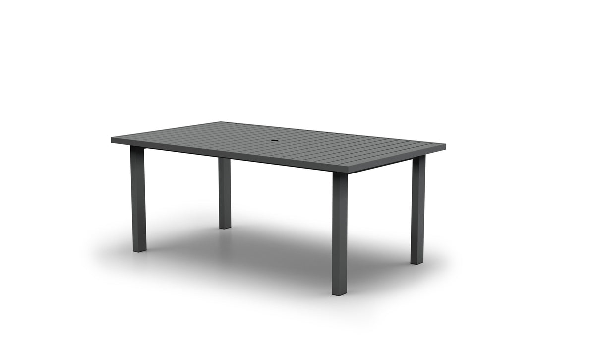 Homecrest Latitude 42" x 74" Rectangular Dining Table, post base, studio view