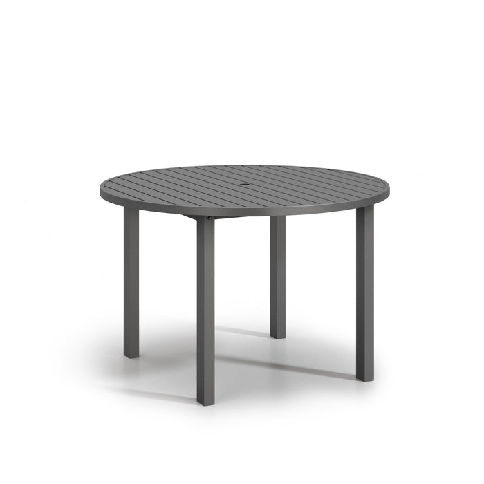 Homecrest Latitude 54" Round Balcony Table, post base, studio view