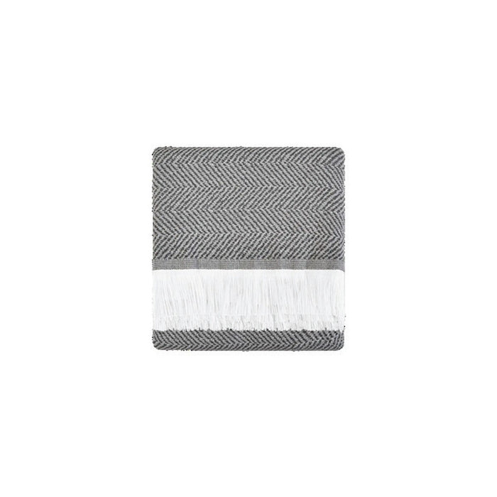 Homecrest Sunbrella Herringbone Throw in Pewter
