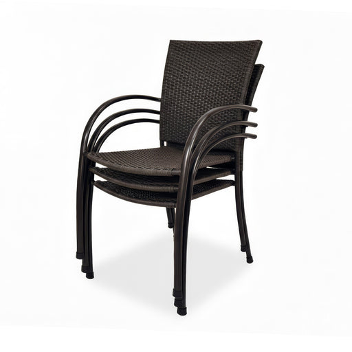 Kettler Pilano Black Weave arm chairs stacked