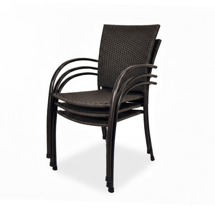 Kettler Pilano Black Weave arm chairs stacked