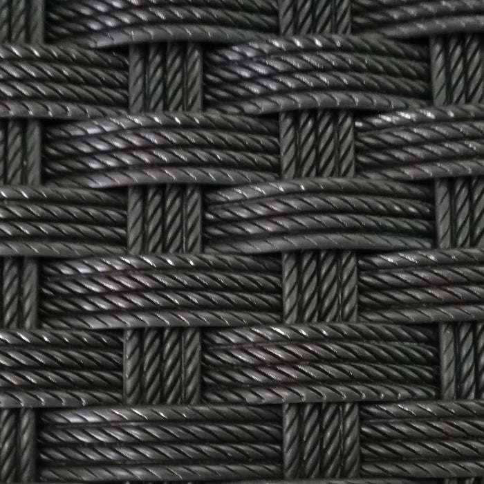 Pilano black hand-woven weave detail