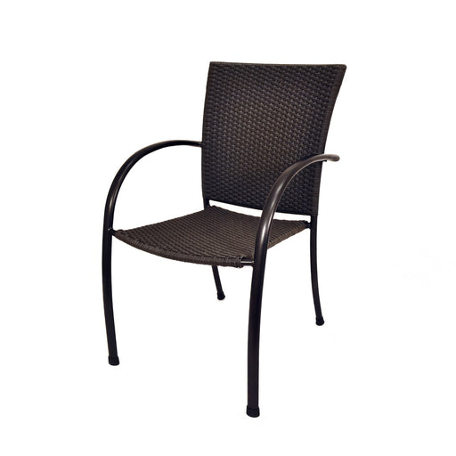 Kettler Pilano woven stackable arm chair, Black Weave