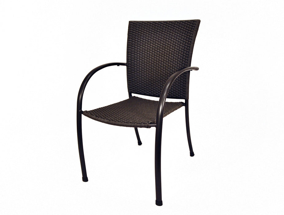 Kettler Pilano woven arm chair, Black Weave, side angle