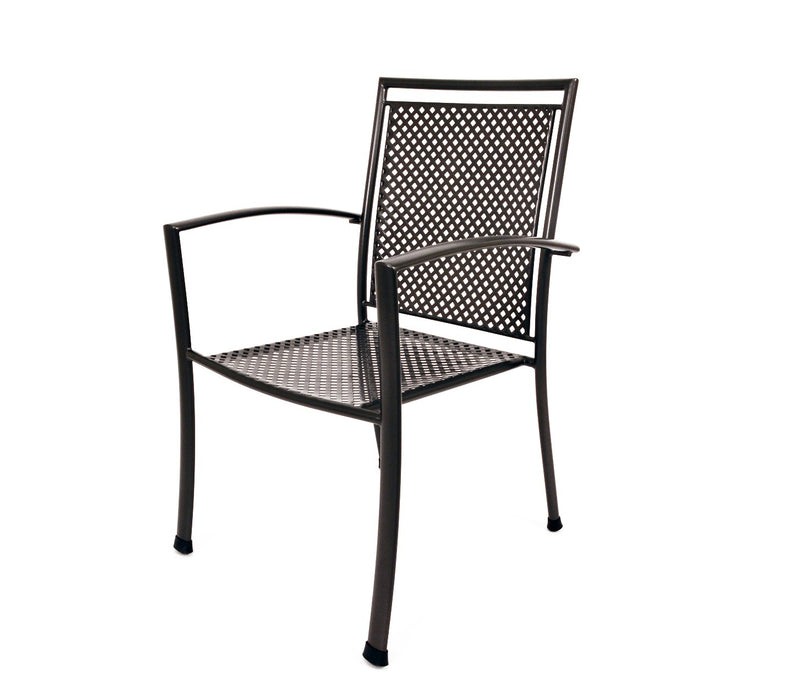 Reno stackable wrought iron arm chair